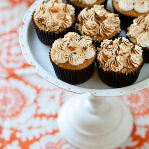 Sweet Potato Cupcakes with Toasted Marshmallow Frosting