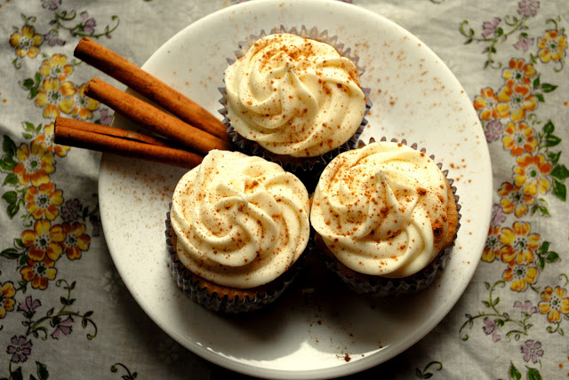 Apple Cider Cupcakes with Cider Spiked Cream Cheese Frosting