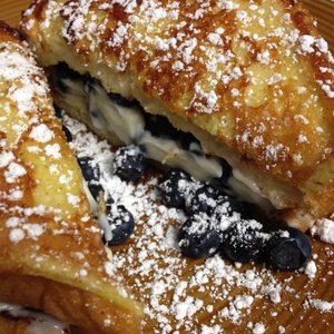 Blueberry Stuffed Egg Nog French Toast