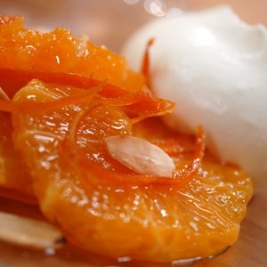 Oranges with Amber Caramel and Candied Zest