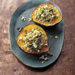Stuffed Acorn Squash with Quinoa and Pistachios