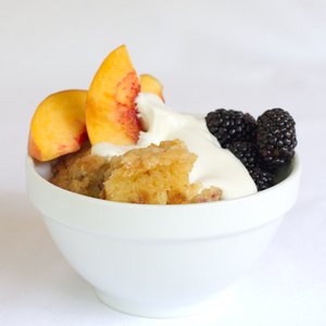 Peach and Blackberry Bread Pudding