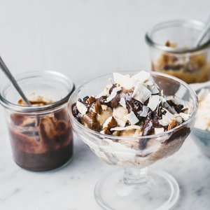 Breakfast Banana Bread Ice Cream Sundaes