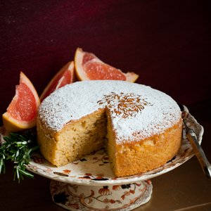 Grapefruit Rosemary Olive Oil Cake