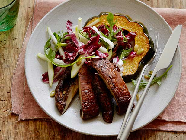 Roasted Acorn Squash and Portobello Mushroom Salad