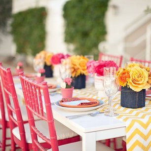 Chevron Yellow Table Runner