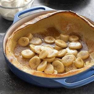 Puffed Oven Pancake with Brown Sugar-Banana Sauce