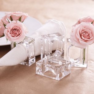 Two’s Company Set of 4 Napkin Rings/Bud Vase