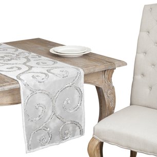 SARO LIFESTYLE Beaded Oblong Table Runner